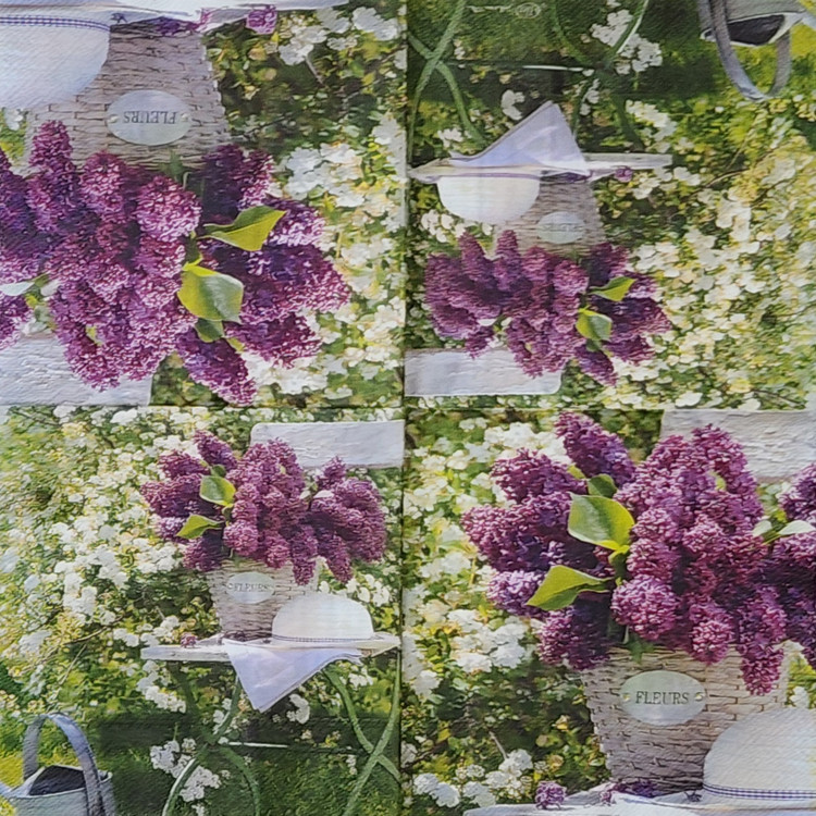 دستمال دکوپاژ طرح گل درشت